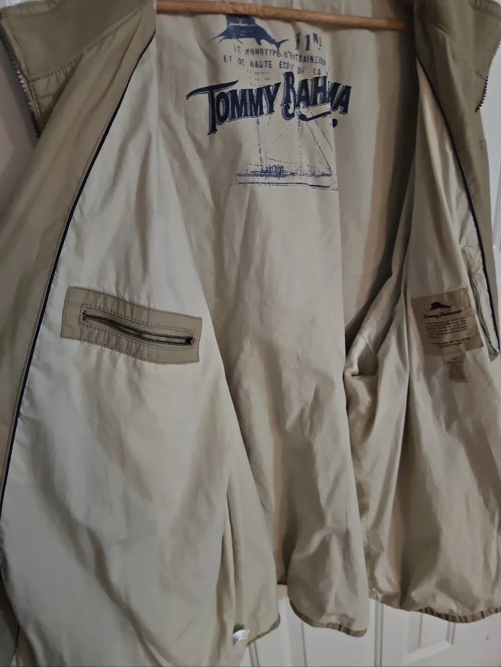 Tommy Bahama Men's Light Tan Zip Shirt Jacket